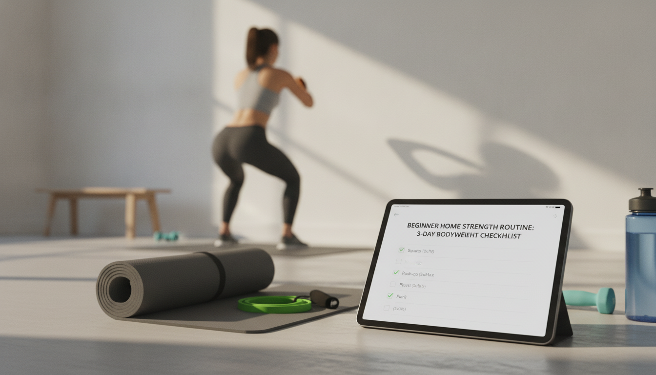 Beginner Home Strength Routine: 3-Day Bodyweight Checklist