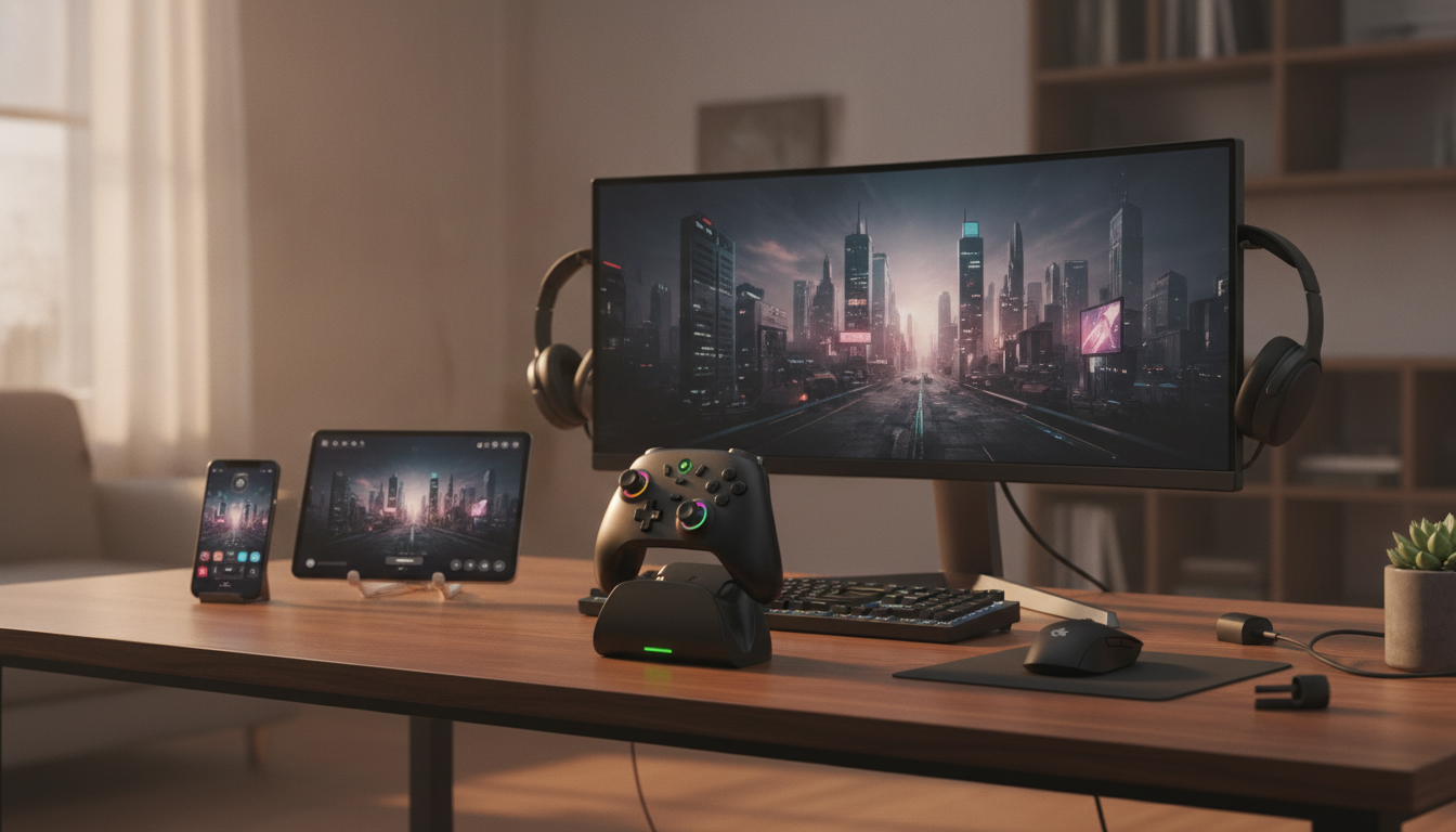 Hall-Effect Wireless Gamepad + Charging Stand (Multi-Device)