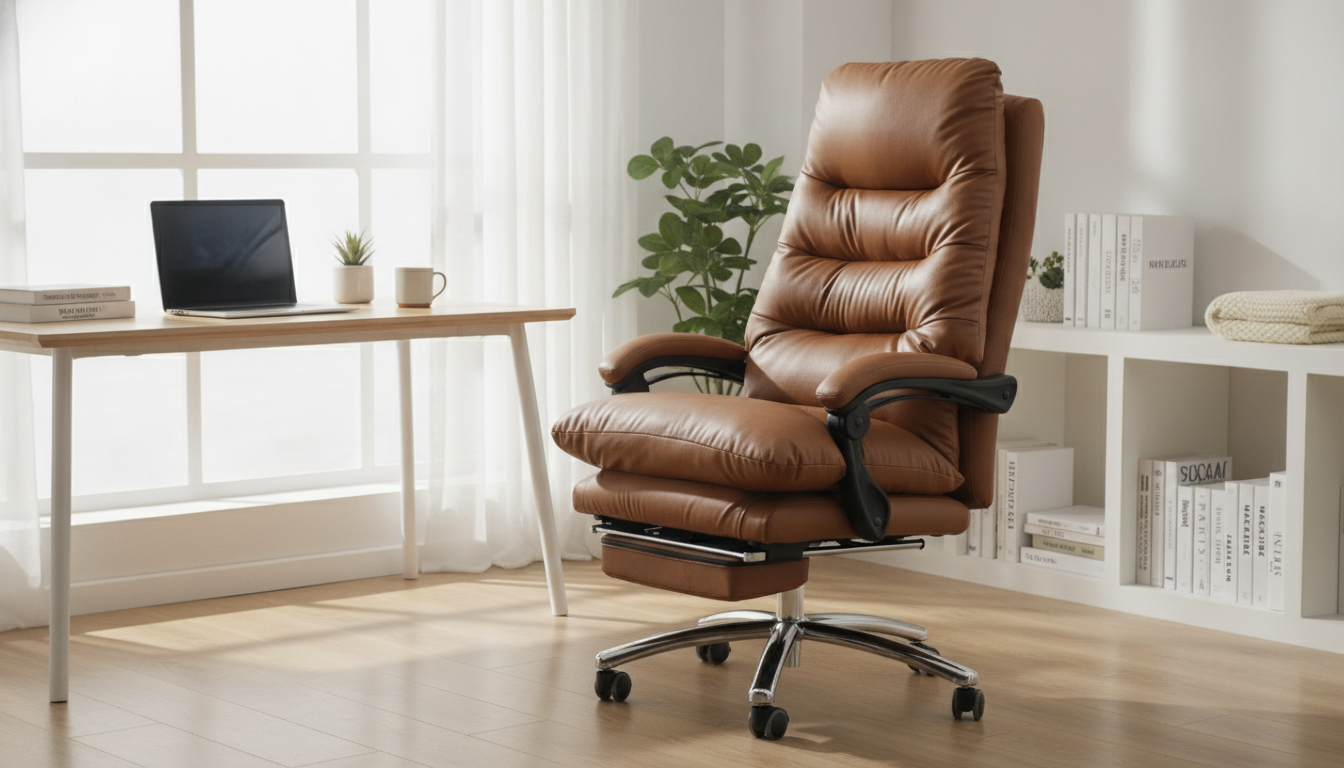 Modern Ergonomic Swivel Office Chair: Handrails + Rollers