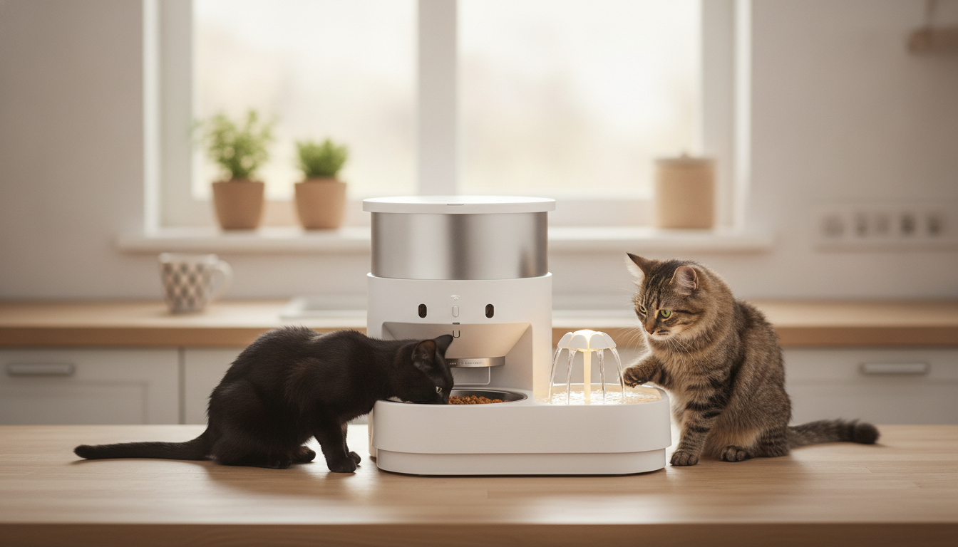 Smart Feeder + Water Fountain for Cats: Easy Routine