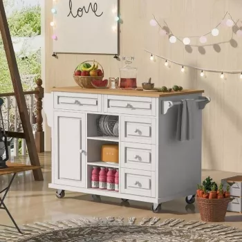 Kitchen Island Cart with Storage: Prep Space on Wheels